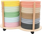 Ronde zitkussen kar duo met 30 zitkussens pastel en aarde kleuren Tangara Groothandel voor Kinderopvang inrichting 1